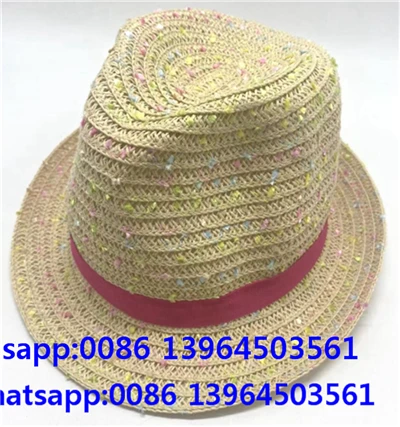 Farebný slamený papier Fedora slnečný klobúk