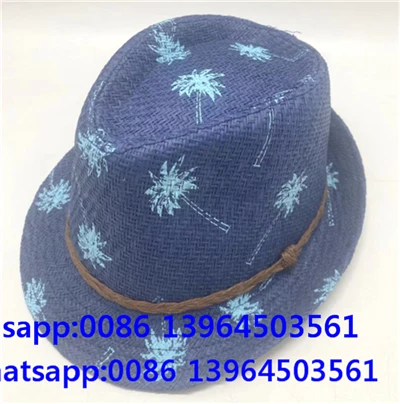 Modrá slama Cowboy Sun Hat