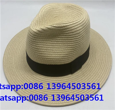 Ležérny lakomý papierový slamený klobúk Cylindr Fedora