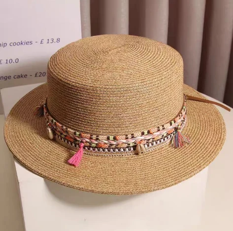Boho Chic hnedý papierový slamený dámsky klobúk