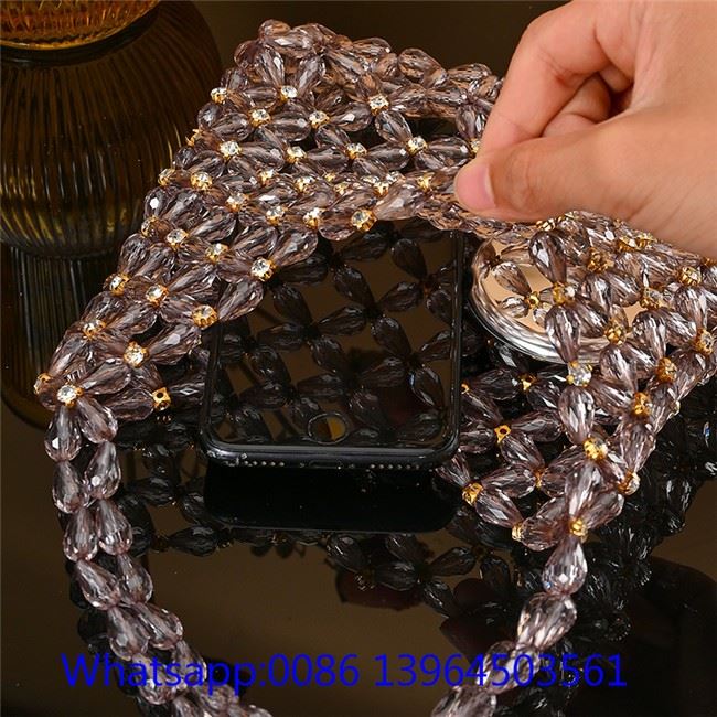 Women Transparent Beaded Bag