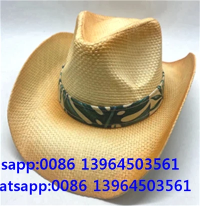 Pánska westernová stuha Cowboy Slamený Fisher Man Sun Klobúk