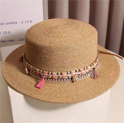 Boho Chic hnedý papierový slamený dámsky klobúk