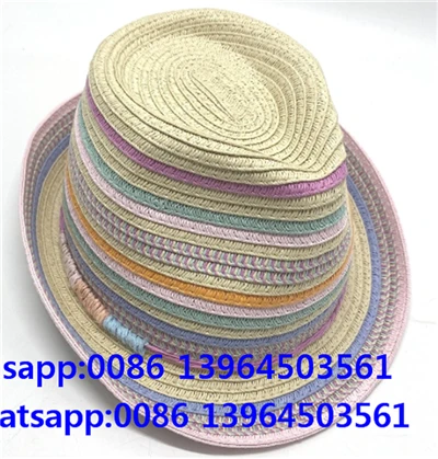 Viacfarebný slamený klobúk Fedora pre ženy