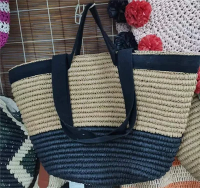 Čierna bavlnená páska Big Dámska plážová taška